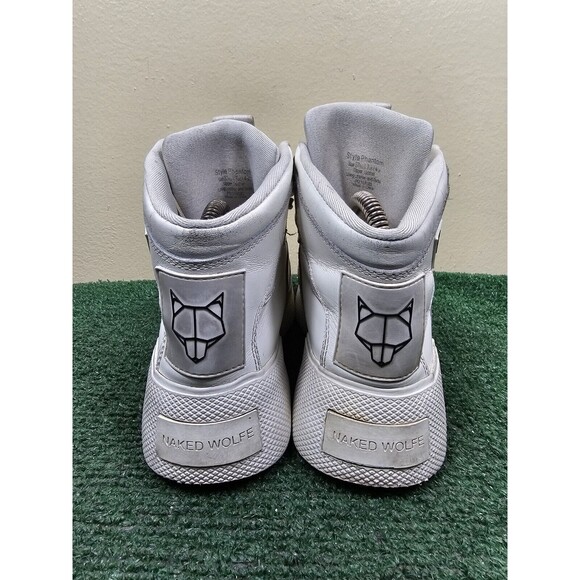 Naked Wolfe Phantom Womens Leather High Top Sneakers White Size 7 - Picture 3 of 13